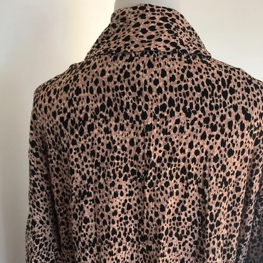 NWT Free People Daria Leopard Maxi Shirtdress Duster Size Large.